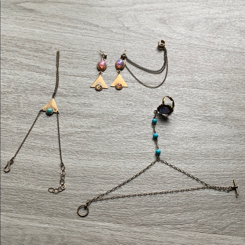 Bundle of boho earring and bracelets